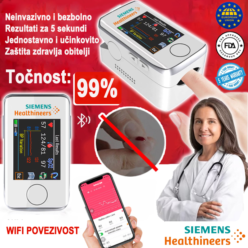 2024. 2.0 verzija [Visokoprecizni neinvazivni medicinski medicin tretman] Otkrivanje šećera u krvi + otkrivanje krvnog tlaka + otkrivanje kisika u krvi 